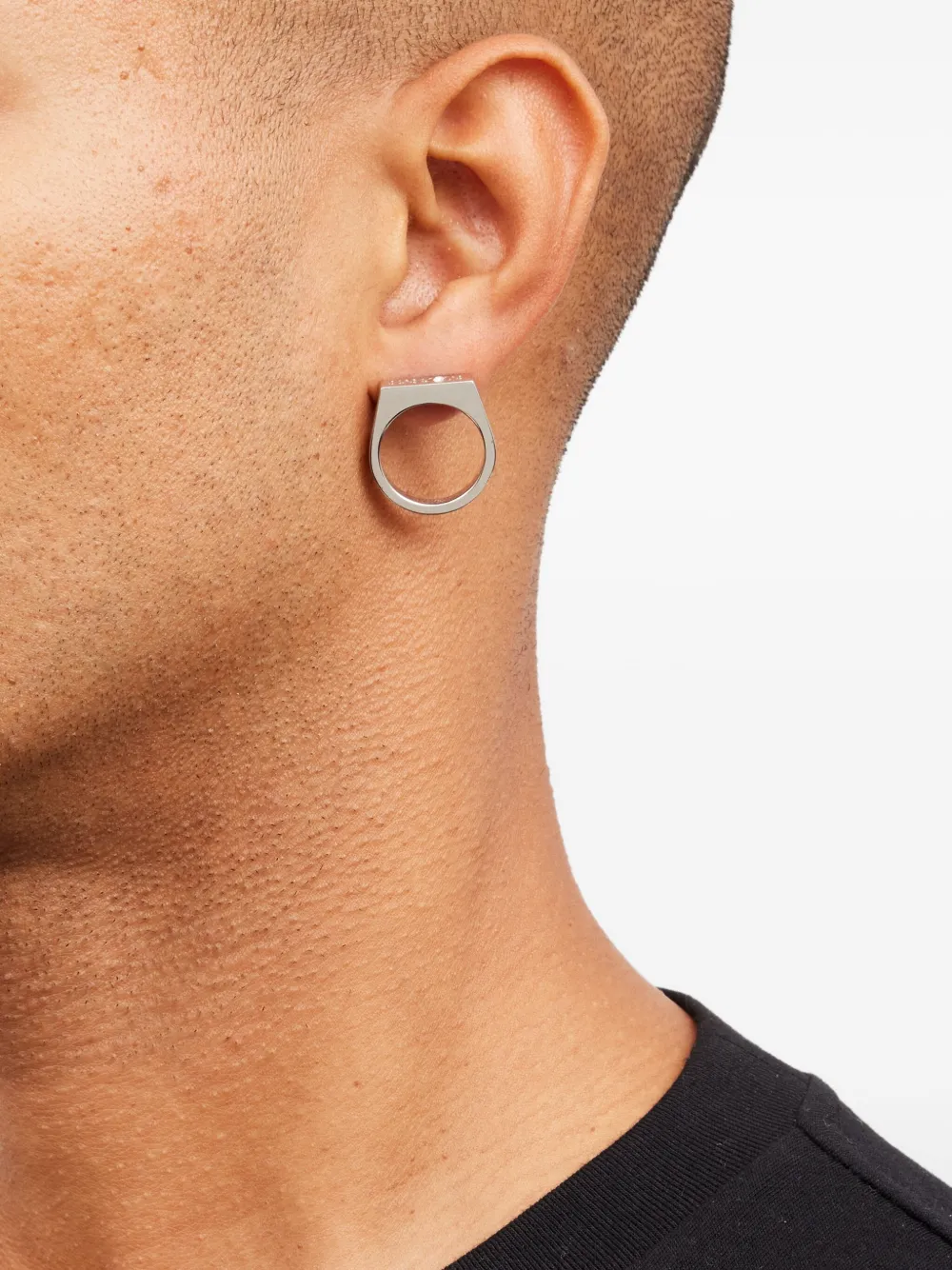  Mm6 Maison Margiela Chevalier Ring Earrings - Silver 
