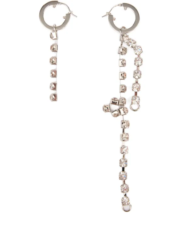 MM6 Maison Margiela Rhinestone Drop Earrings in Silver
