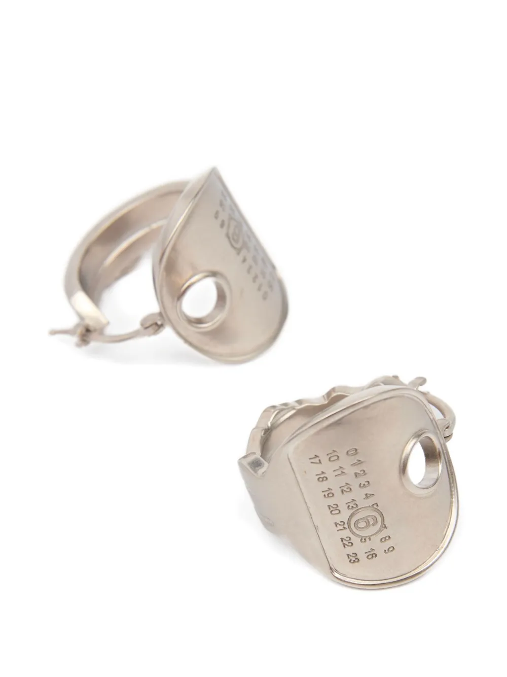 numeric-engraved hoop earrings