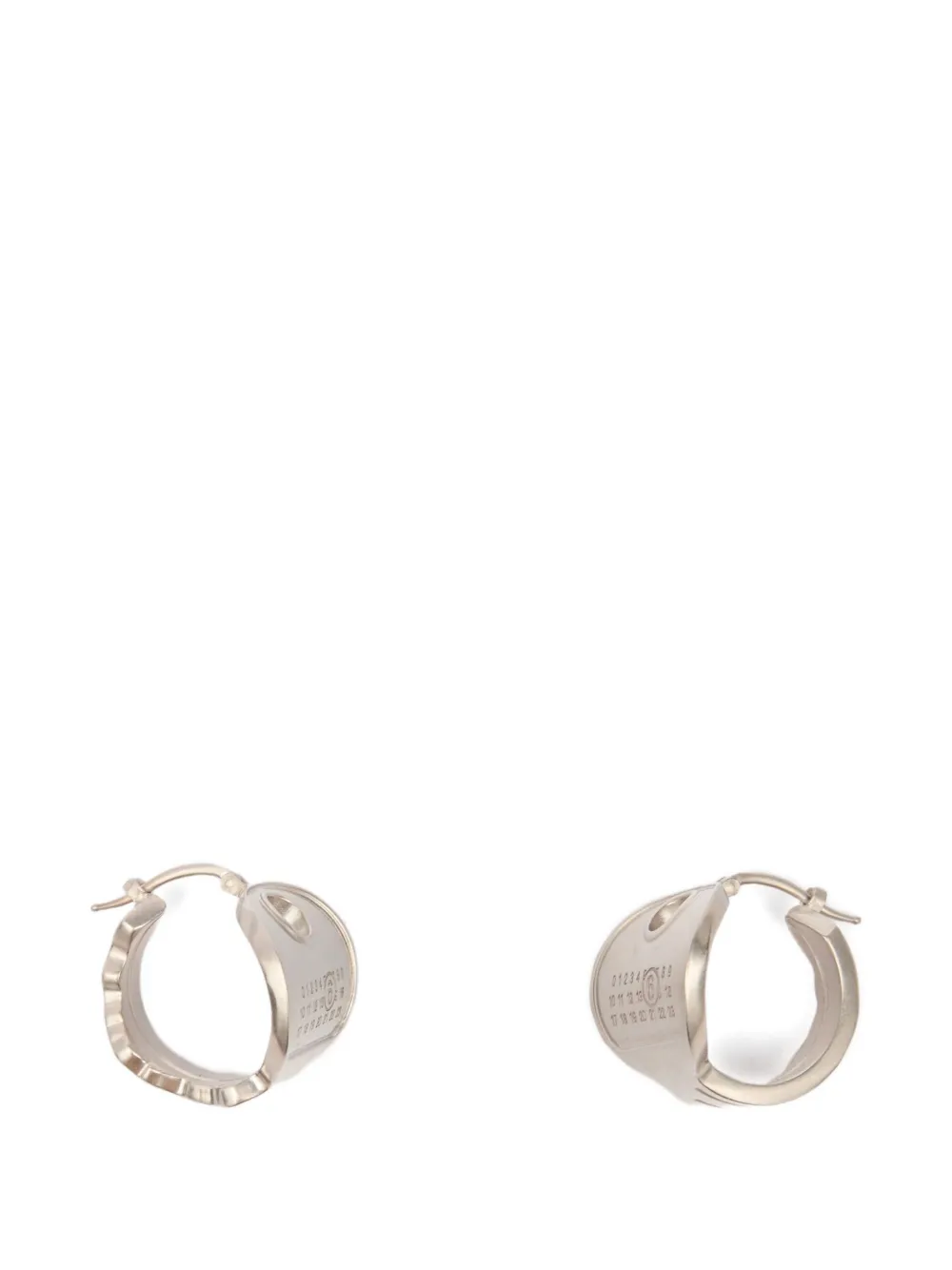 numeric-engraved hoop earrings