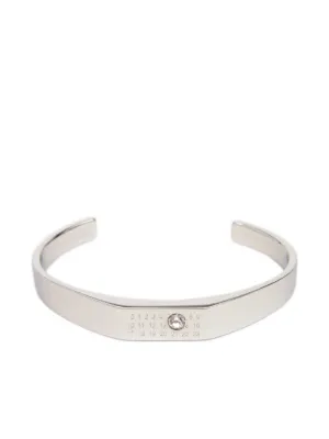 MM6 Maison Margiela Numeric Engraved Cuff Bracelet | Silver | FARFETCH