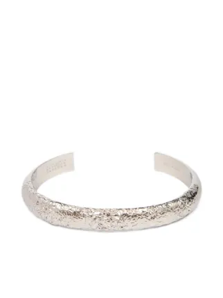 MM6 Maison Margiela textured-finish Bracelet | Silver | FARFETCH