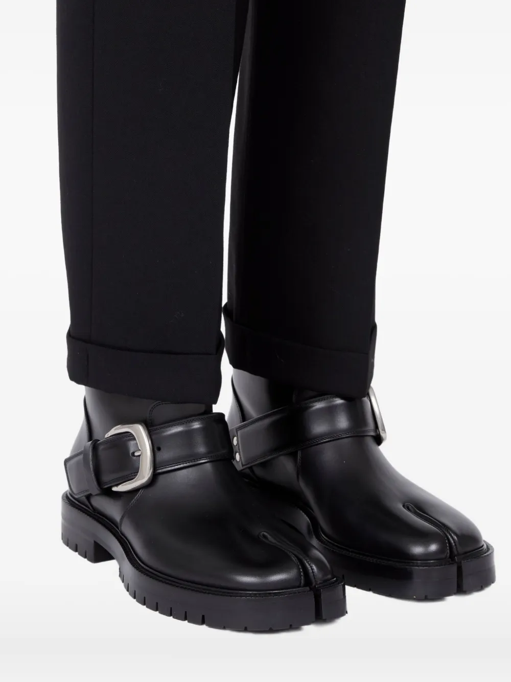 Maison Margiela Tabi Country enkellaarzen met gesp Zwart