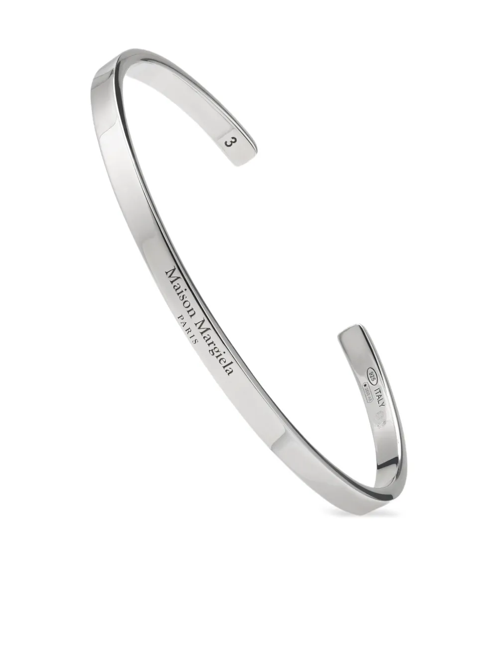 Maison Margiela logo reference cuff bracelet - Argento