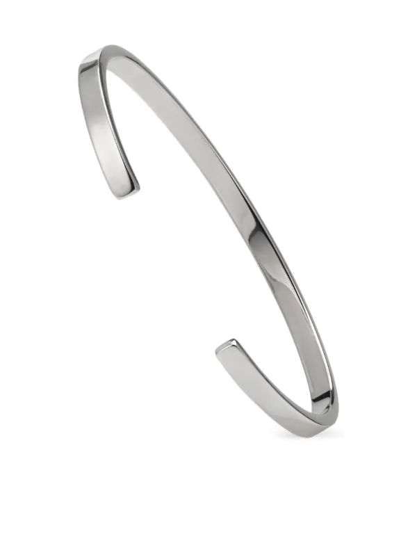 Maison Margiela Logo Reference Cuff Bracelet | Silver | FARFETCH UZ