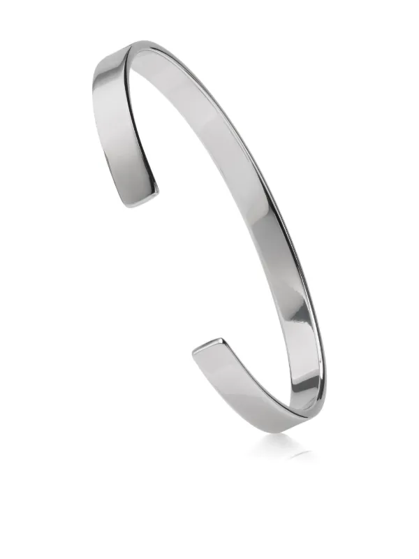 Maison Margiela Logo Reference Cuff Bracelet | Silver | FARFETCH