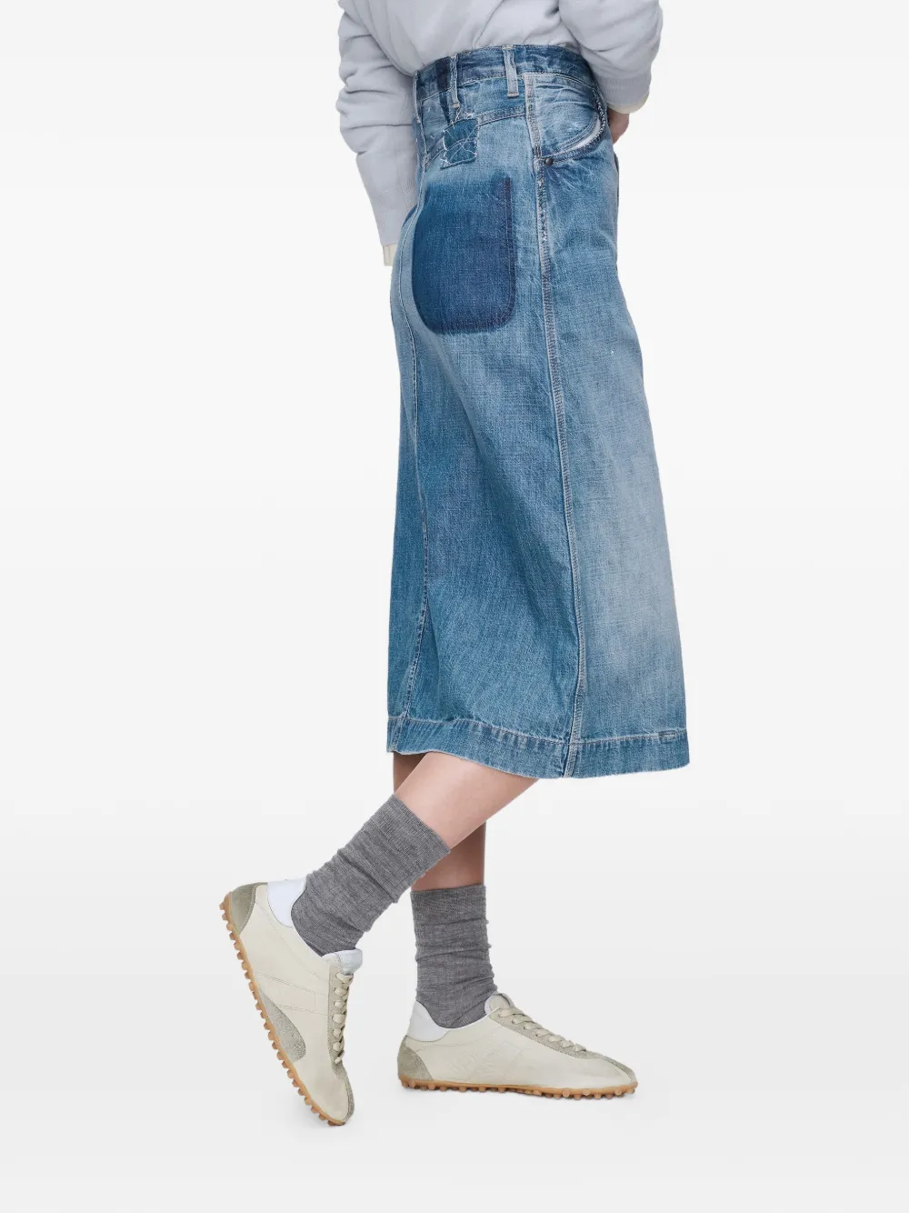Maison Margiela Denim midi-rok Blauw