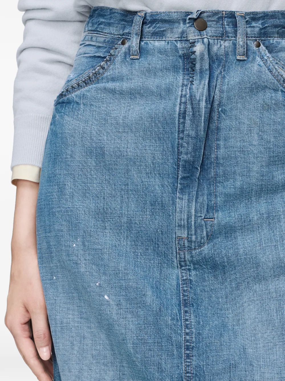 Maison Margiela Denim midi-rok Blauw