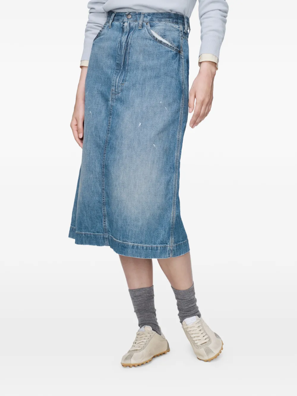  Maison Margiela Denim Midi Skirt - Blue 