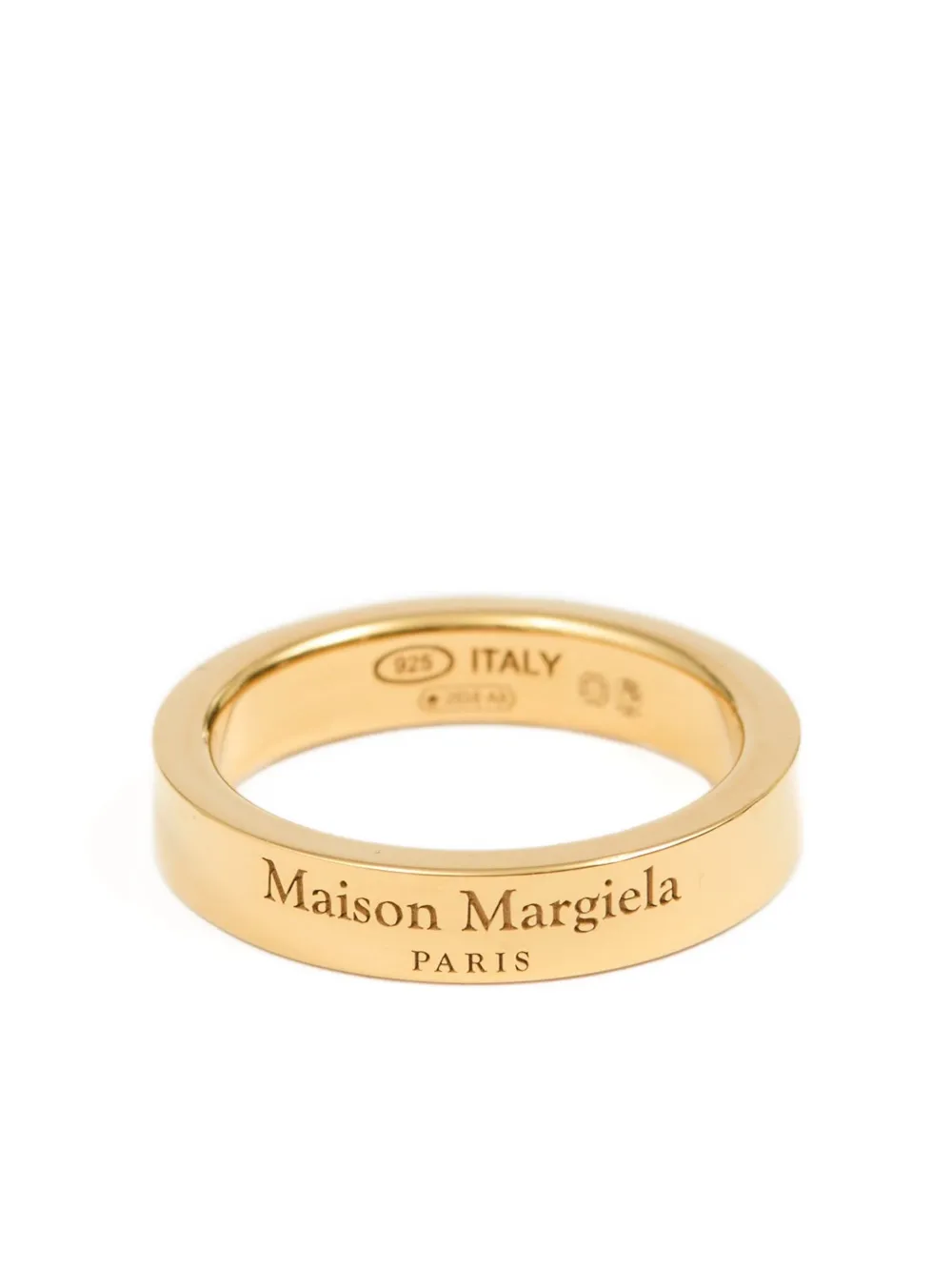 Maison Margiela ロゴエングレーブ リング - ゴールドトーン Maison Margiela ロゴエングレーブ リング - ゴールドトーン