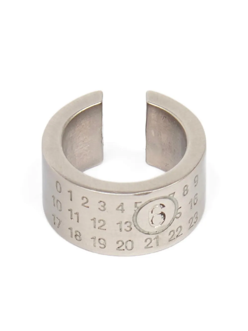 MM6 Maison Margiela Ear cuff Minimal con numeri - Argento