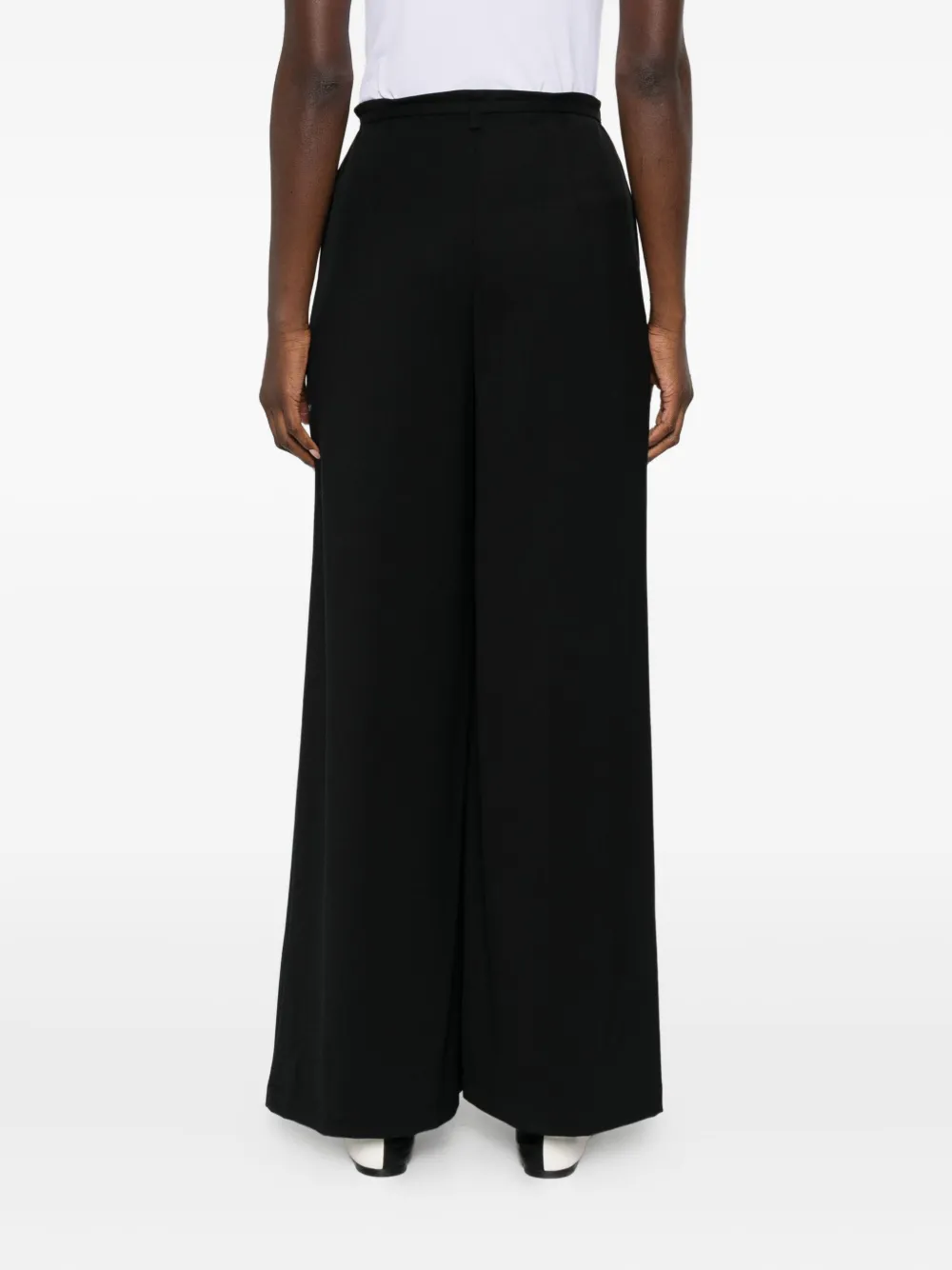 Eleh Plooibroek met wijde pijpen Zwart