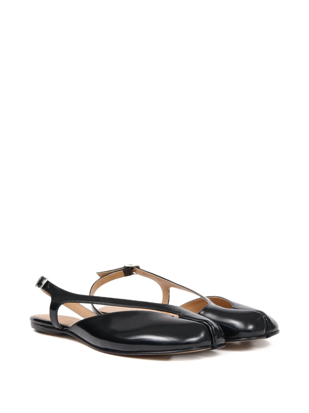 Maison Margiela Tabi Slingback Flat Pumps In Black
