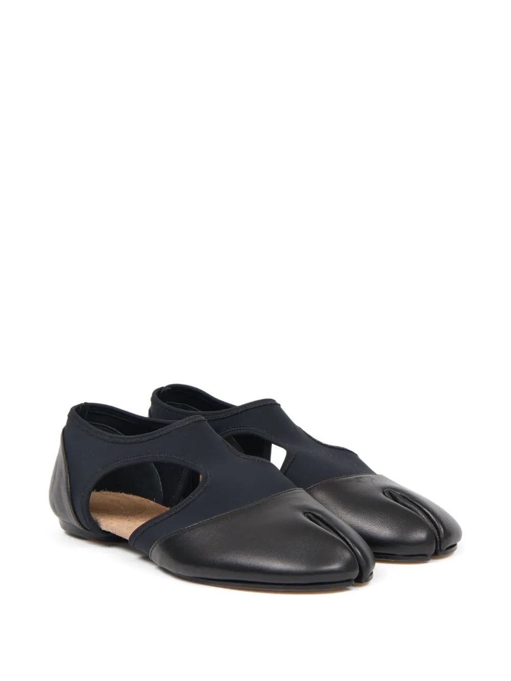 Maison Margiela Leather Ballet Flats In Black