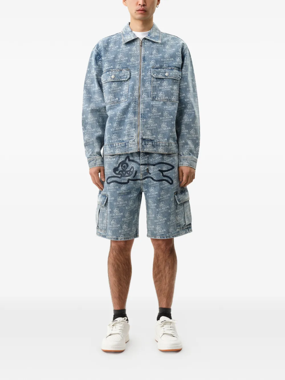 ICECREAM logo-print cargo shorts | Denim Shorts | Image 2