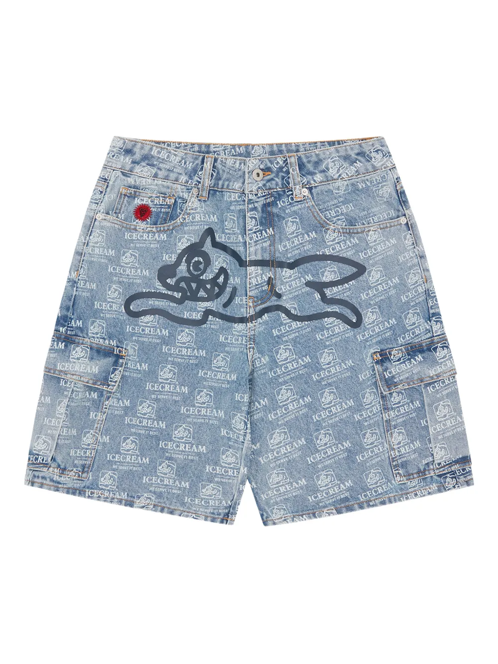 Icecream Logo-print Cargo Shorts In Blue
