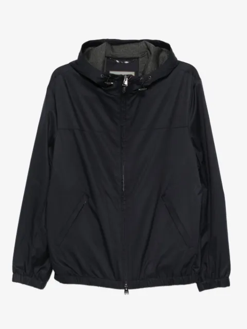 Canali hooded zip-up jacket