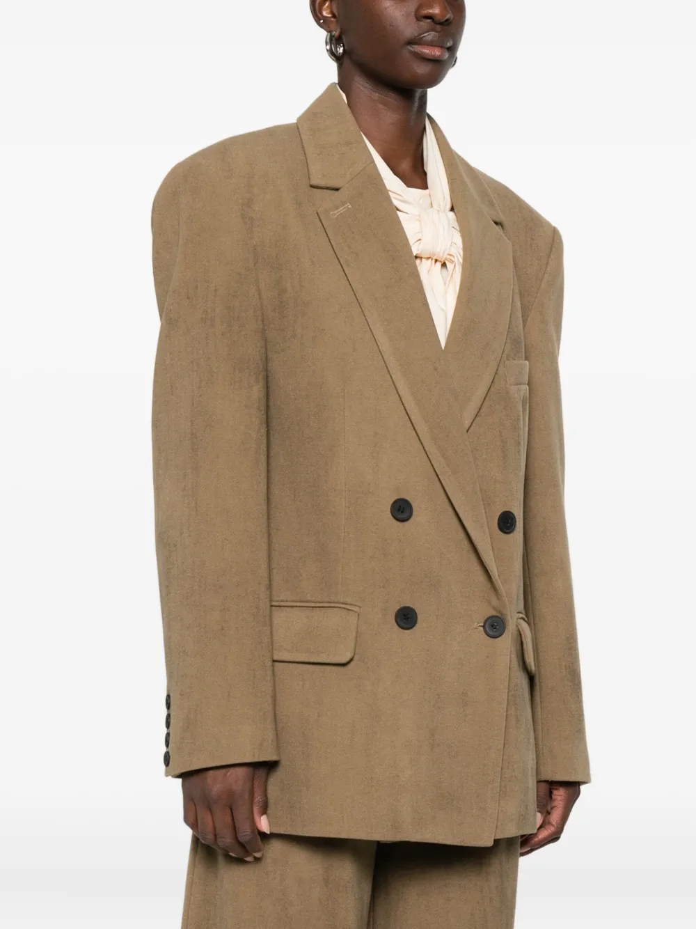 Eleh Double-breasted Blazer In Animal Print