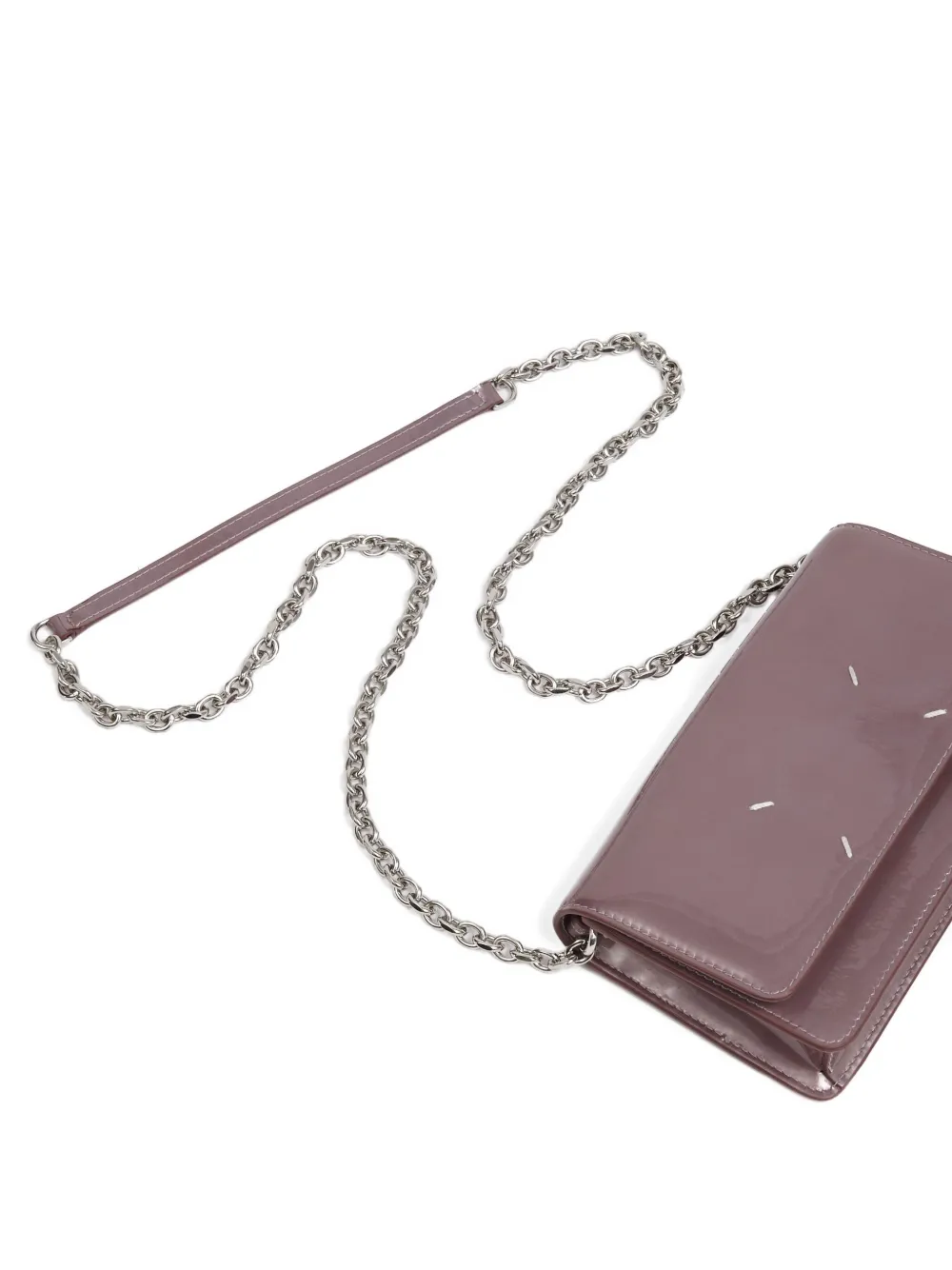 Maison Margiela Medium portemonnee met ketting en stiksels Paars