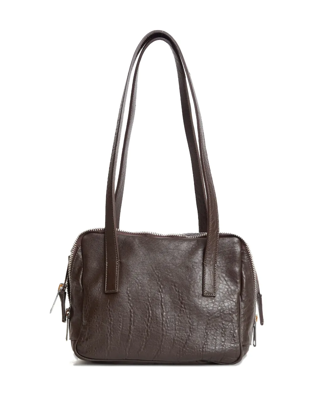 AMINE small Milux double zip shoulder bag - Bruin