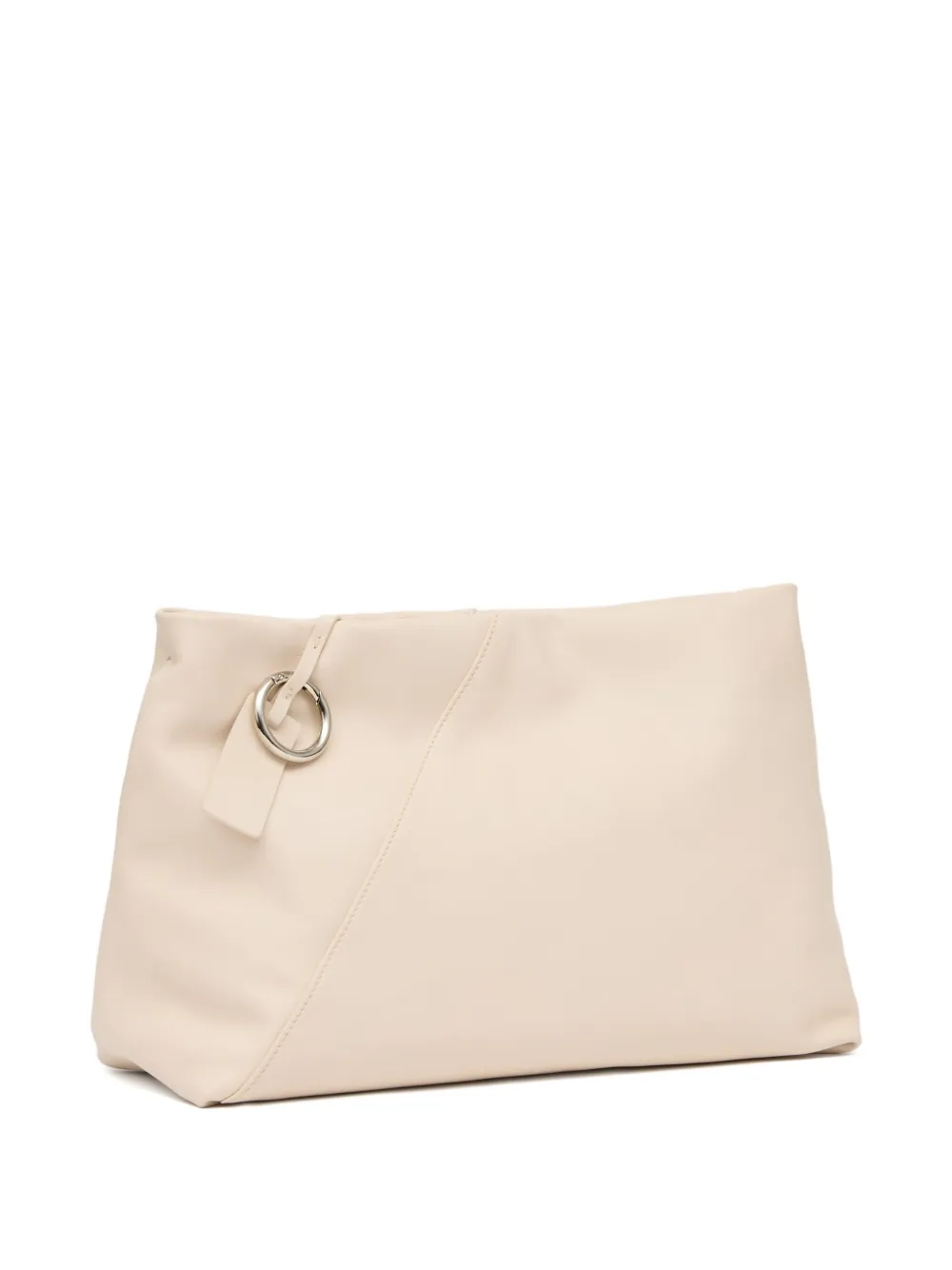MM6 Maison Margiela Clutch met logo en stiksel Beige