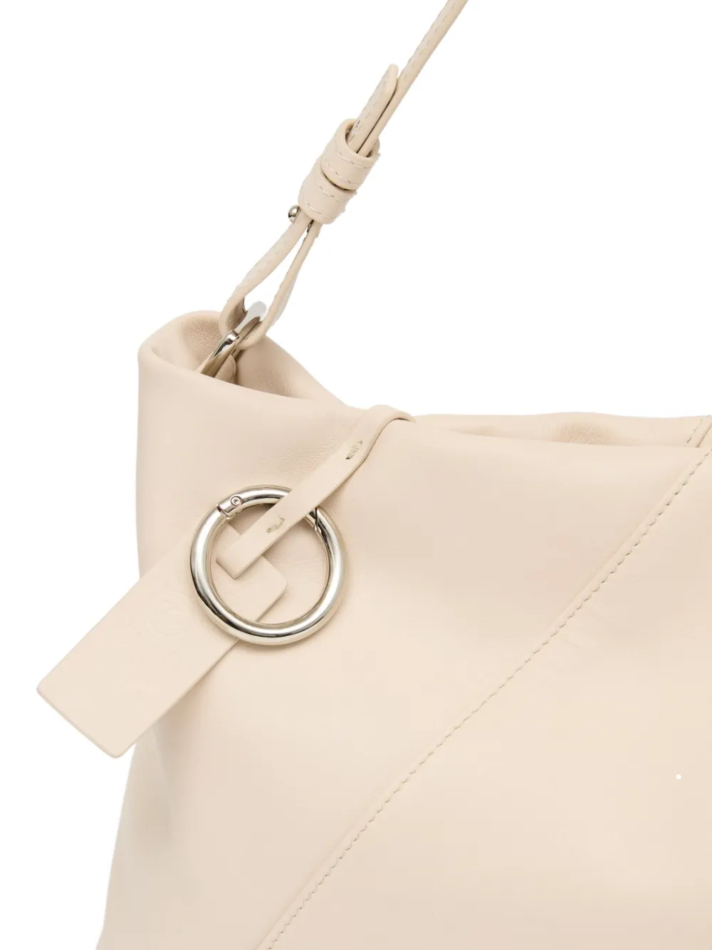 MM6 Maison Margiela Clutch met logo en stiksel Beige
