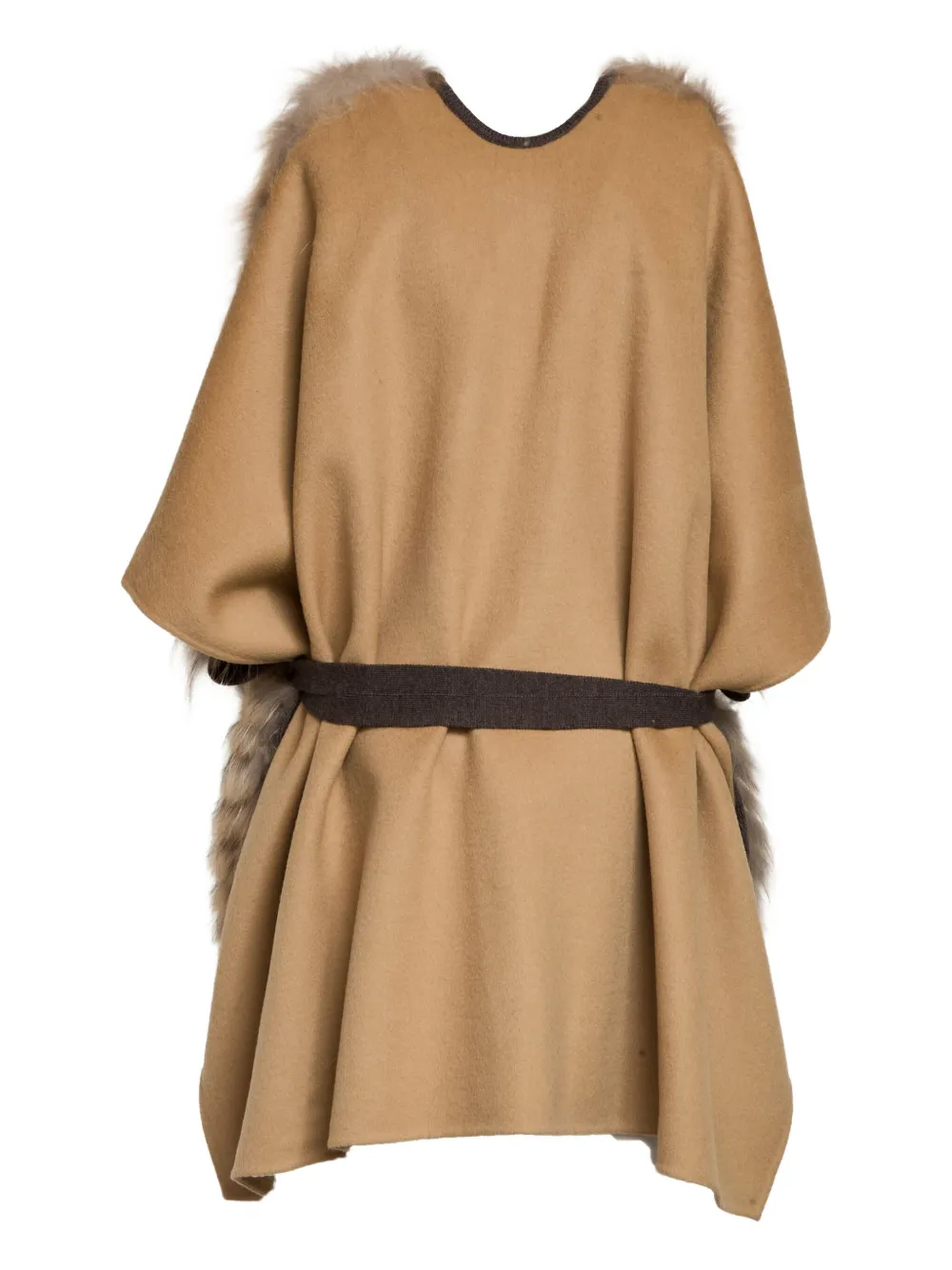 P.A.R.O.S.H. Jas van imitatiebont met ceintuur Bruin