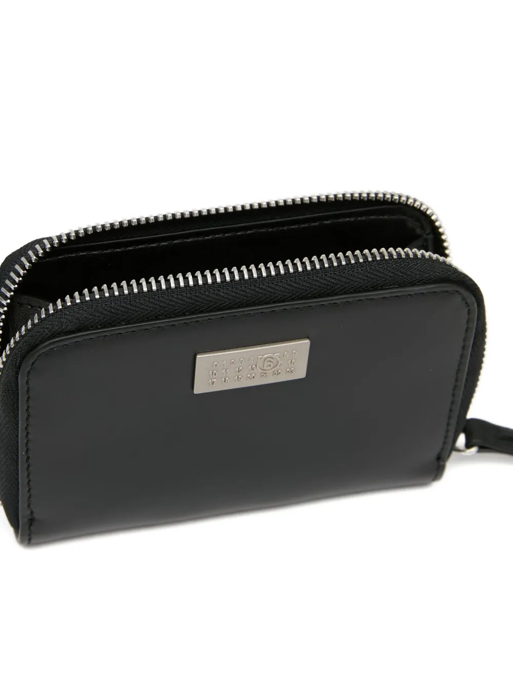 MM6 Maison Margiela Numeric leren portemonnee met rits Zwart