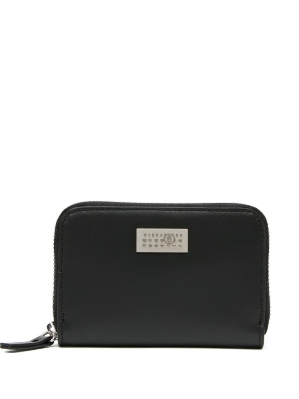 MM6 Maison Margiela Numeric Leather Zip Wallet in Black