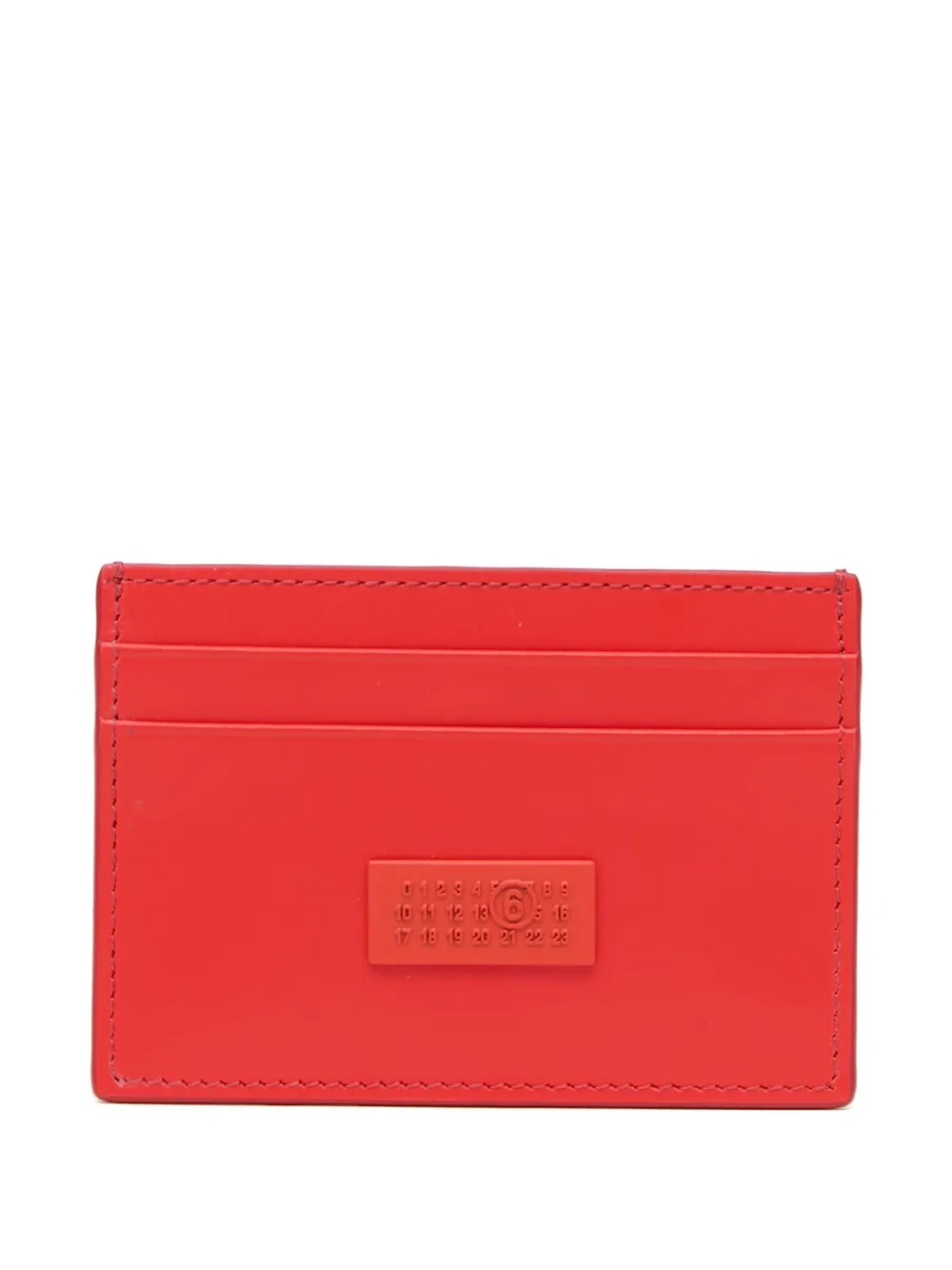 MM6 Maison Margiela stitched leather cardholder | Red | Image 1