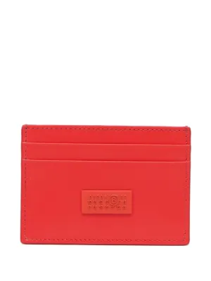 Prada logo-plaque Square Wallet | Red | FARFETCH