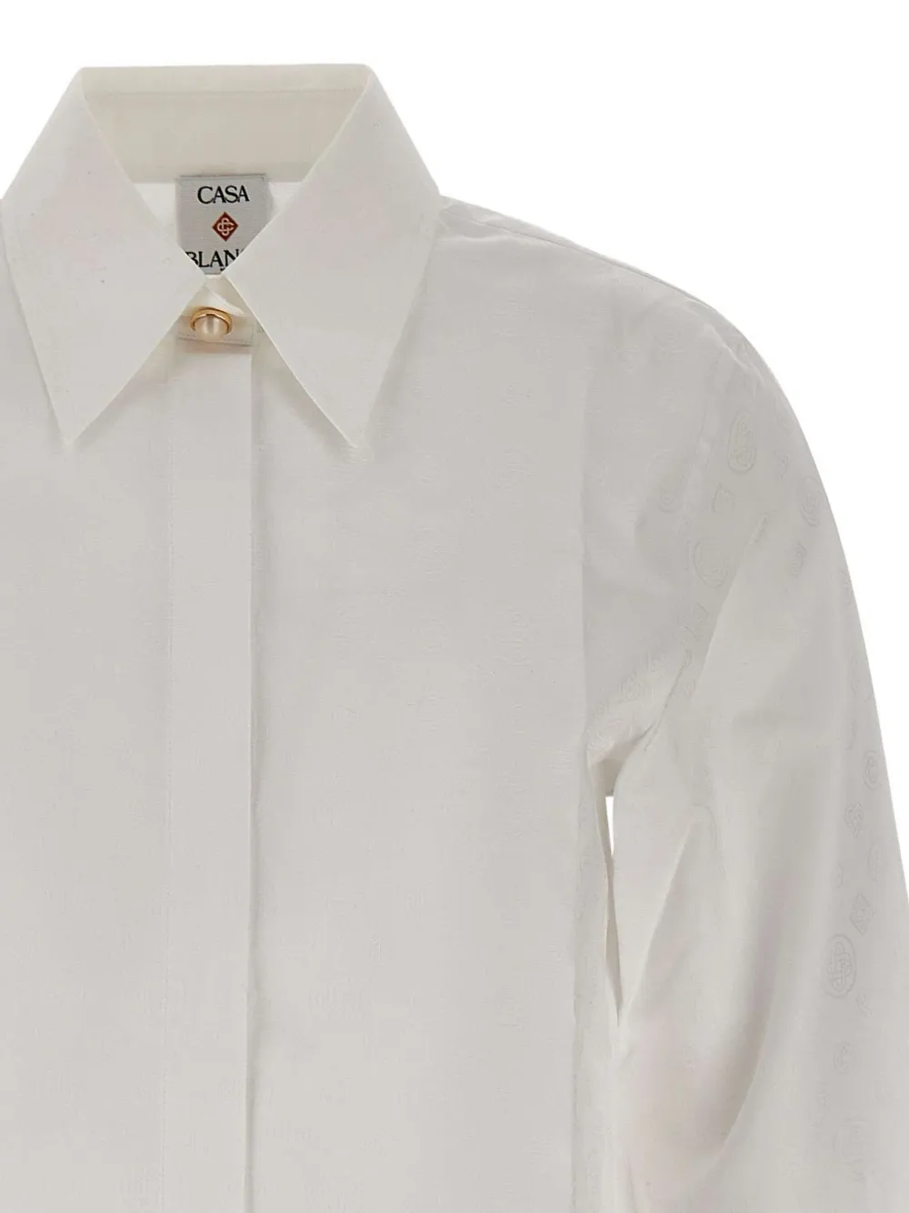 Casablanca Cotton Cropped Shirt In Brown