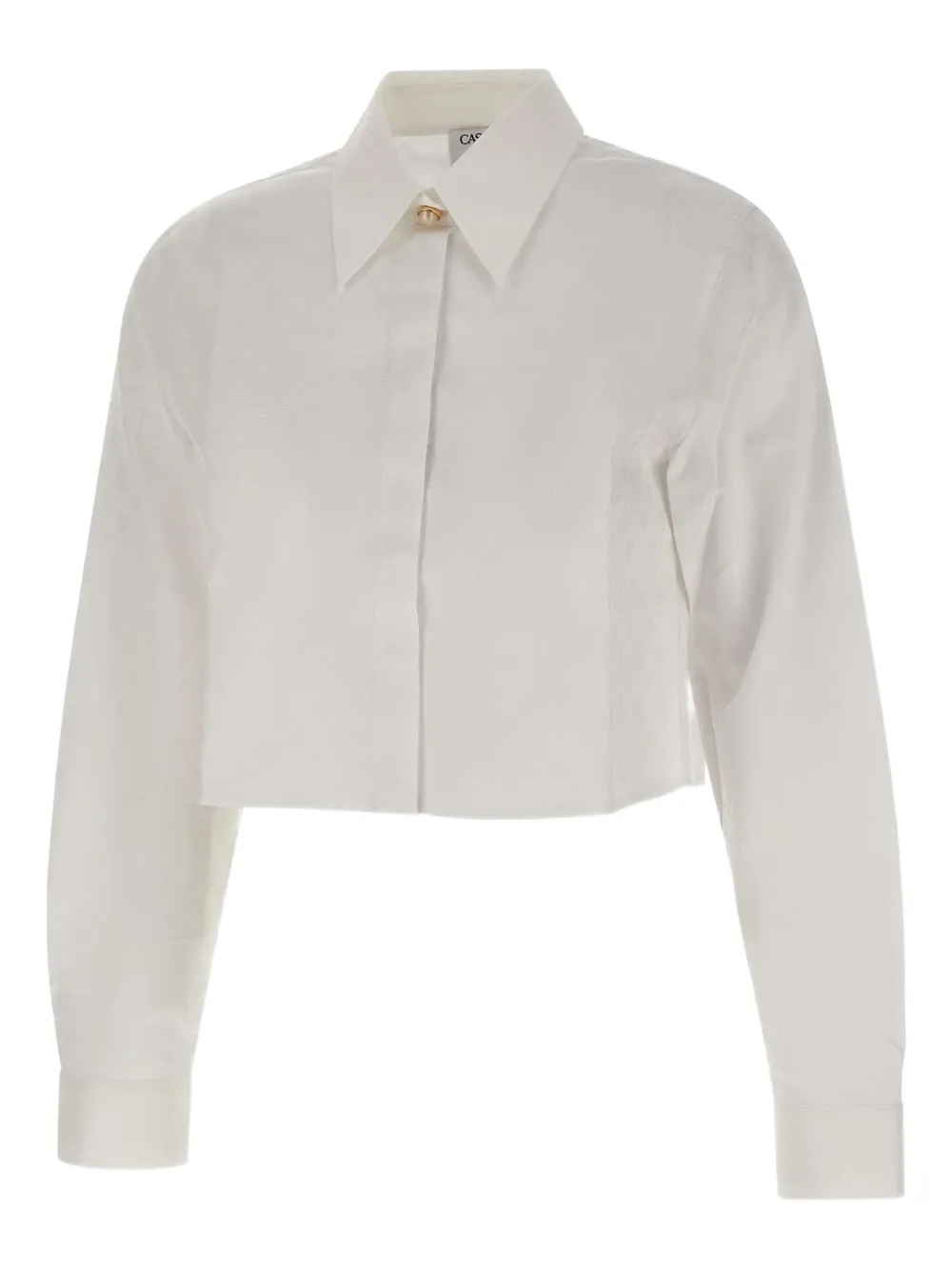 Casablanca Cotton Cropped Shirt In Brown