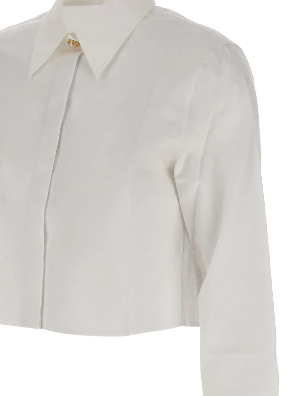 Casablanca Cotton Cropped Shirt In Brown
