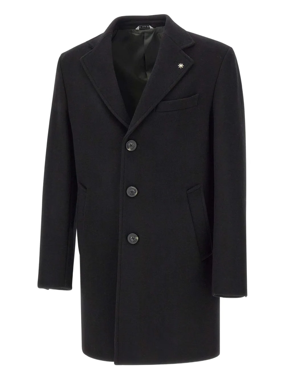 Manuel Ritz notched-lapel pin-detail coat | Black | Image 1