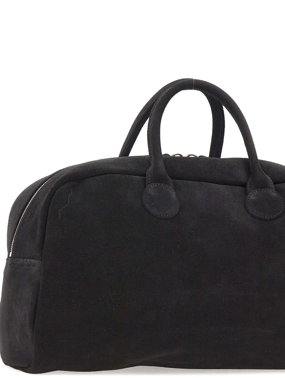 Margesherwood Soft Bowling Suede Tote Bag In Black