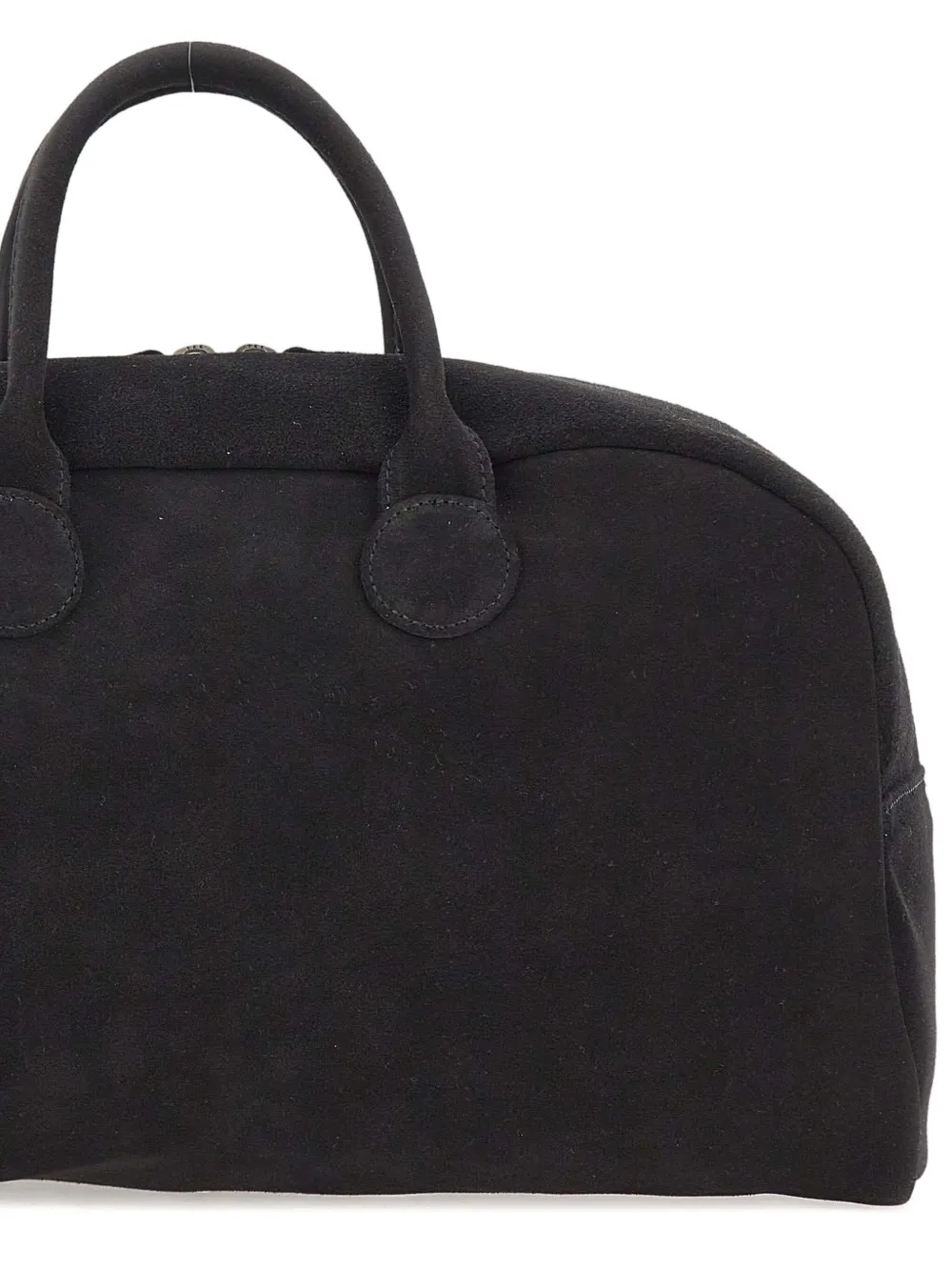 Margesherwood Soft Bowling Suede Tote Bag In Black