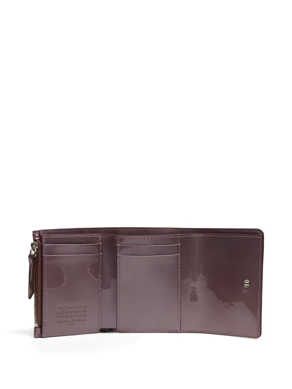 Maison Margiela Clip 3 Stitch-zip Wallet In Brown