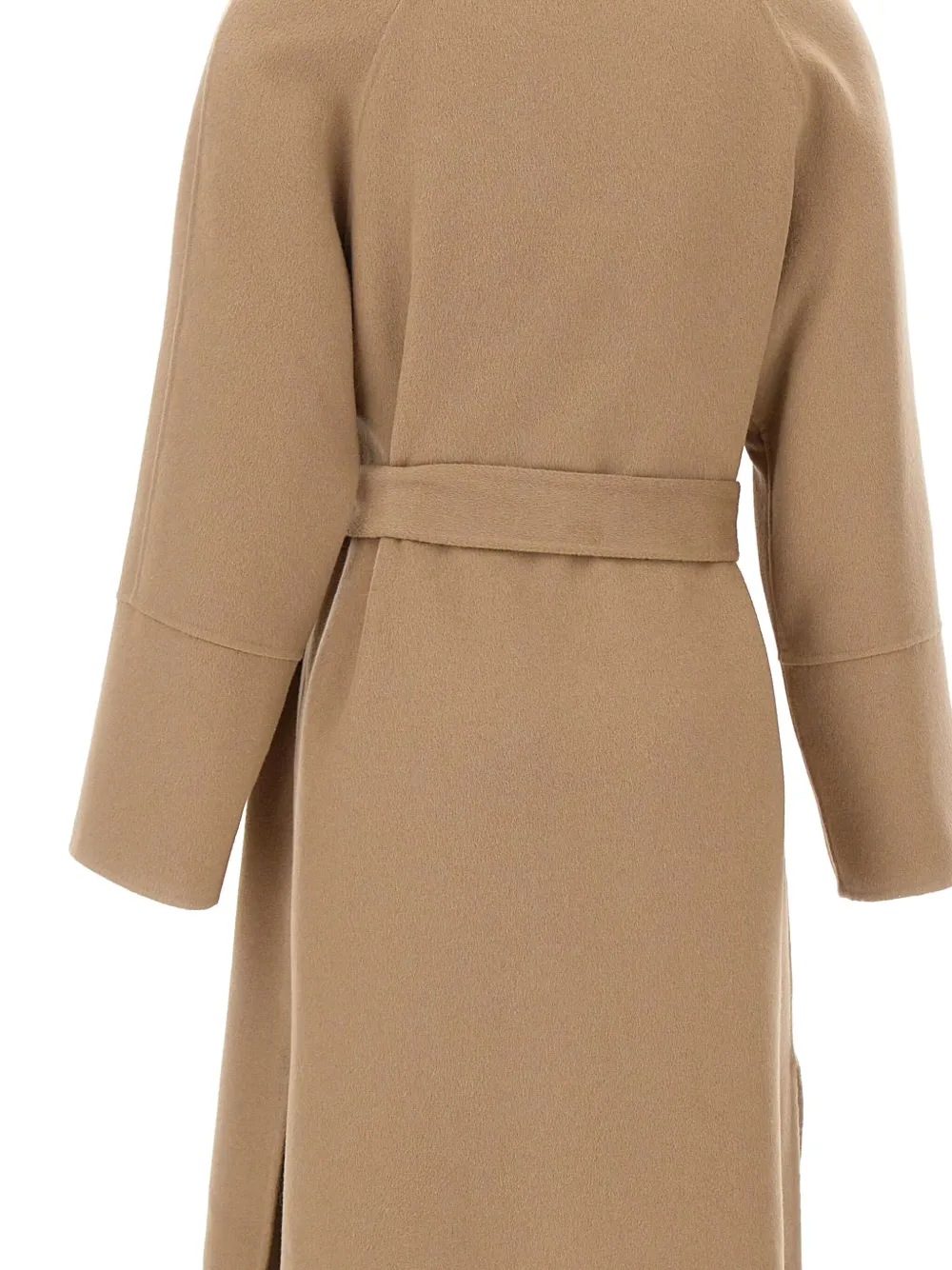 Kaos Peak-lapels Belt Coat In Brown