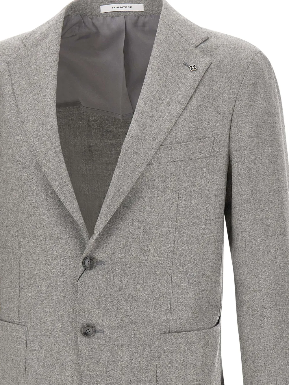 Tagliatore Buttoned Blazer In Gray