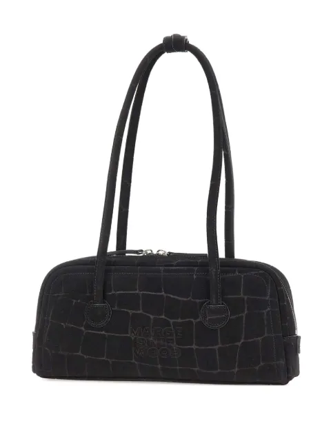Marge Sherwood Soft Boston croc-effect suede shoulder bag