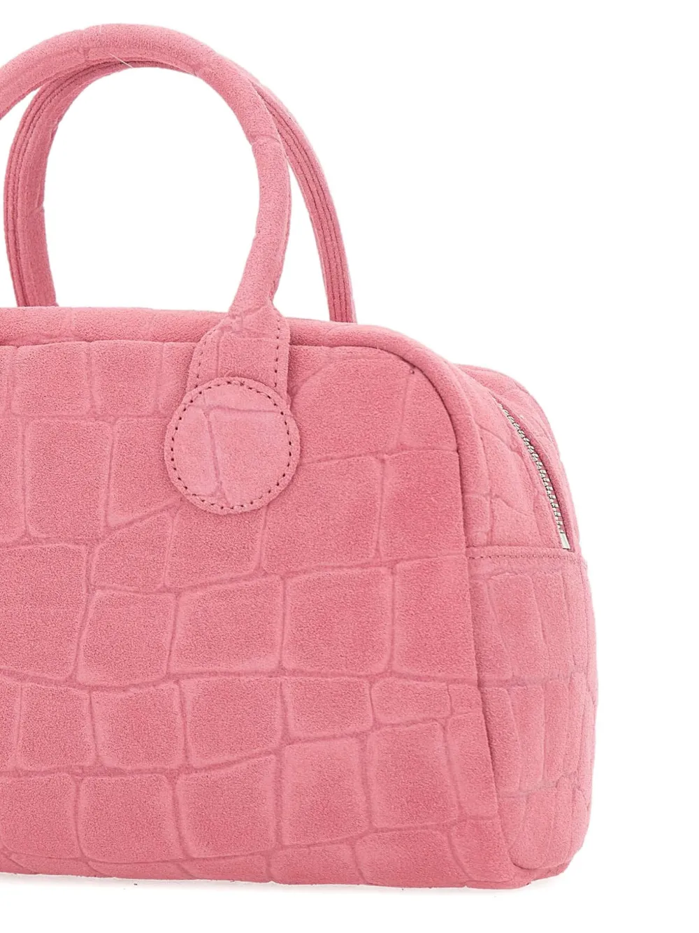 Margesherwood Soft Bowling Crocodile-effect Tote Bag In Pink