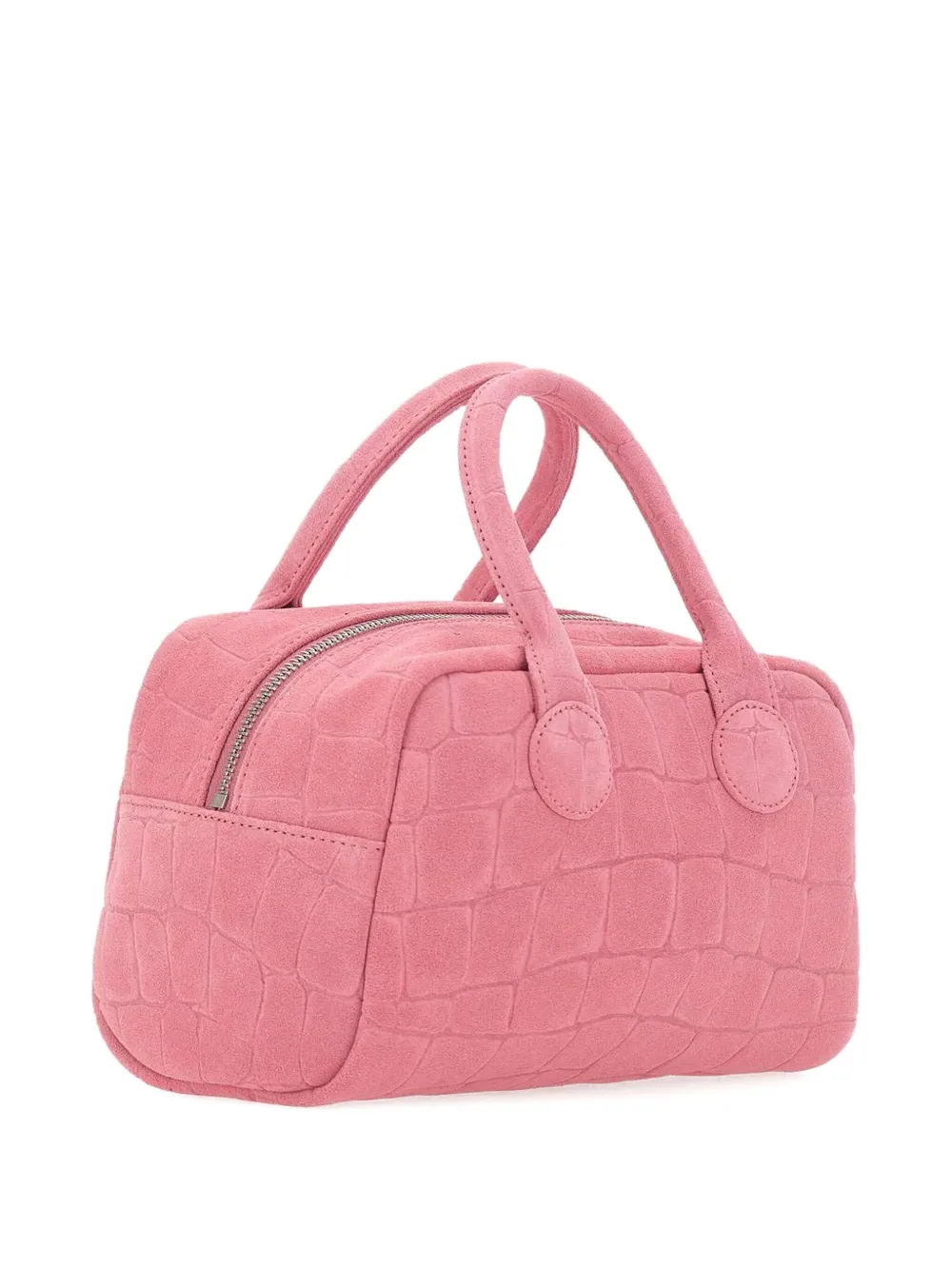 Margesherwood Soft Bowling Crocodile-effect Tote Bag In Pink