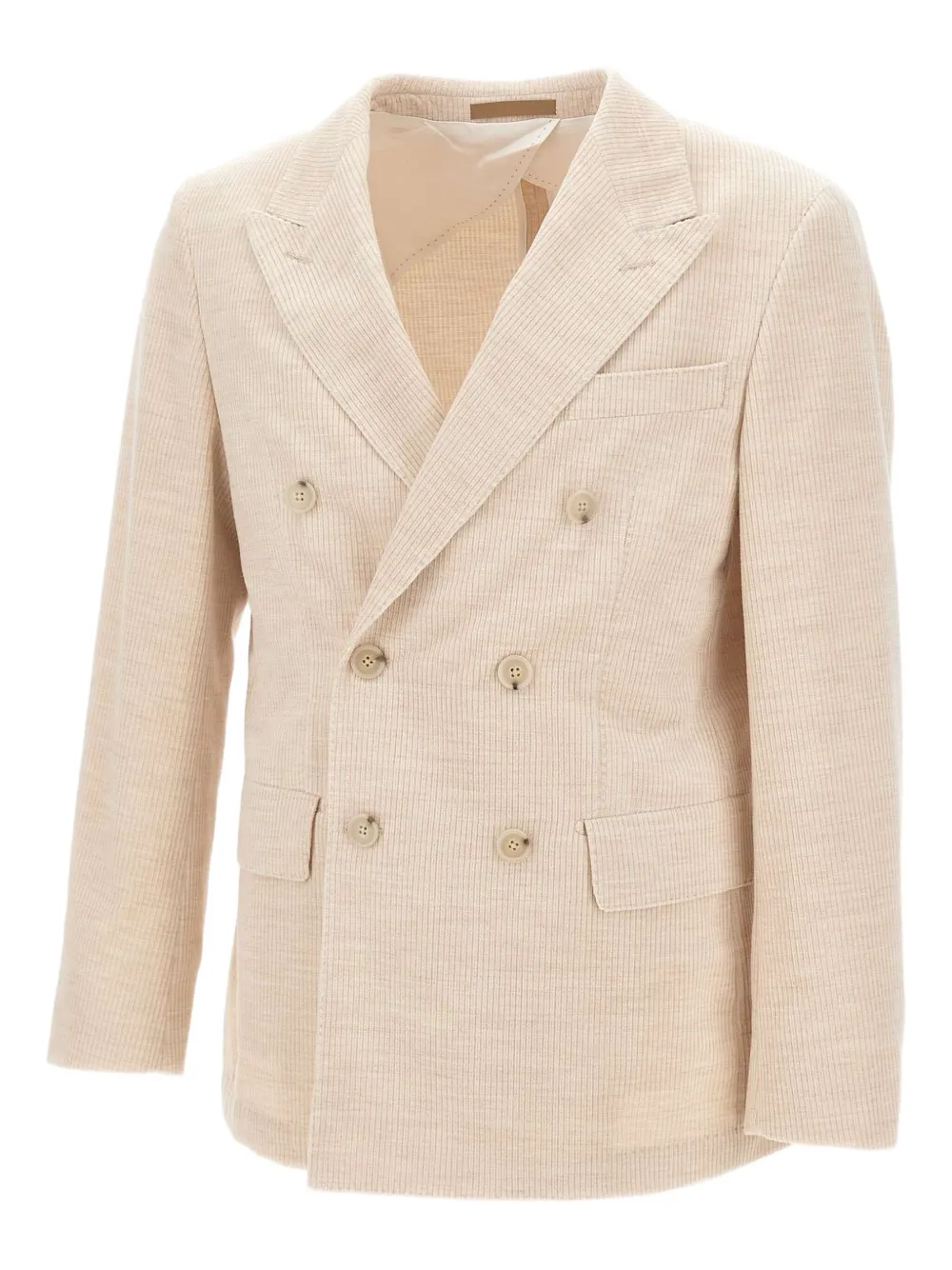 Hugo Boss Double-breasted Corduroy Blazer In Neutral