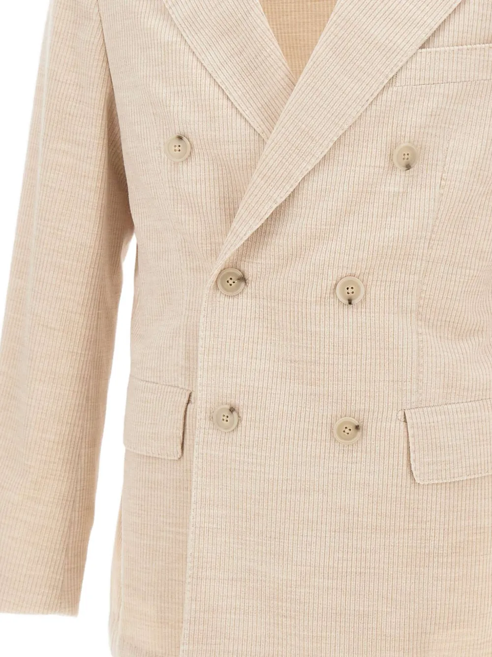 Hugo Boss Double-breasted Corduroy Blazer In Neutral