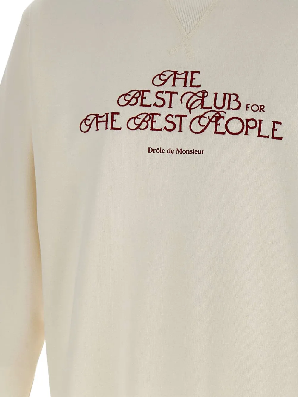 Drôle De Monsieur Embroidered Crew-neck Sweatshirt In Neutral