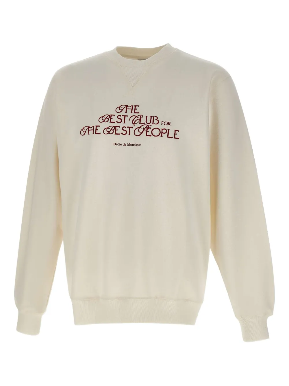 Drôle De Monsieur Embroidered Crew-neck Sweatshirt In Neutral