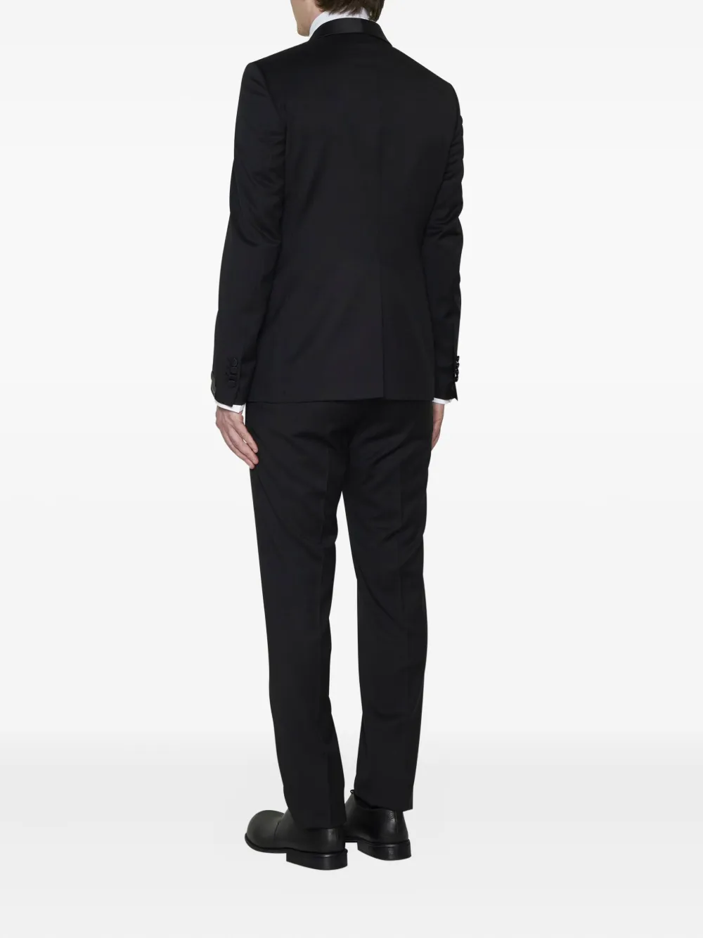 Tagliatore Satin-shawl Lapels Tuxedo In Black