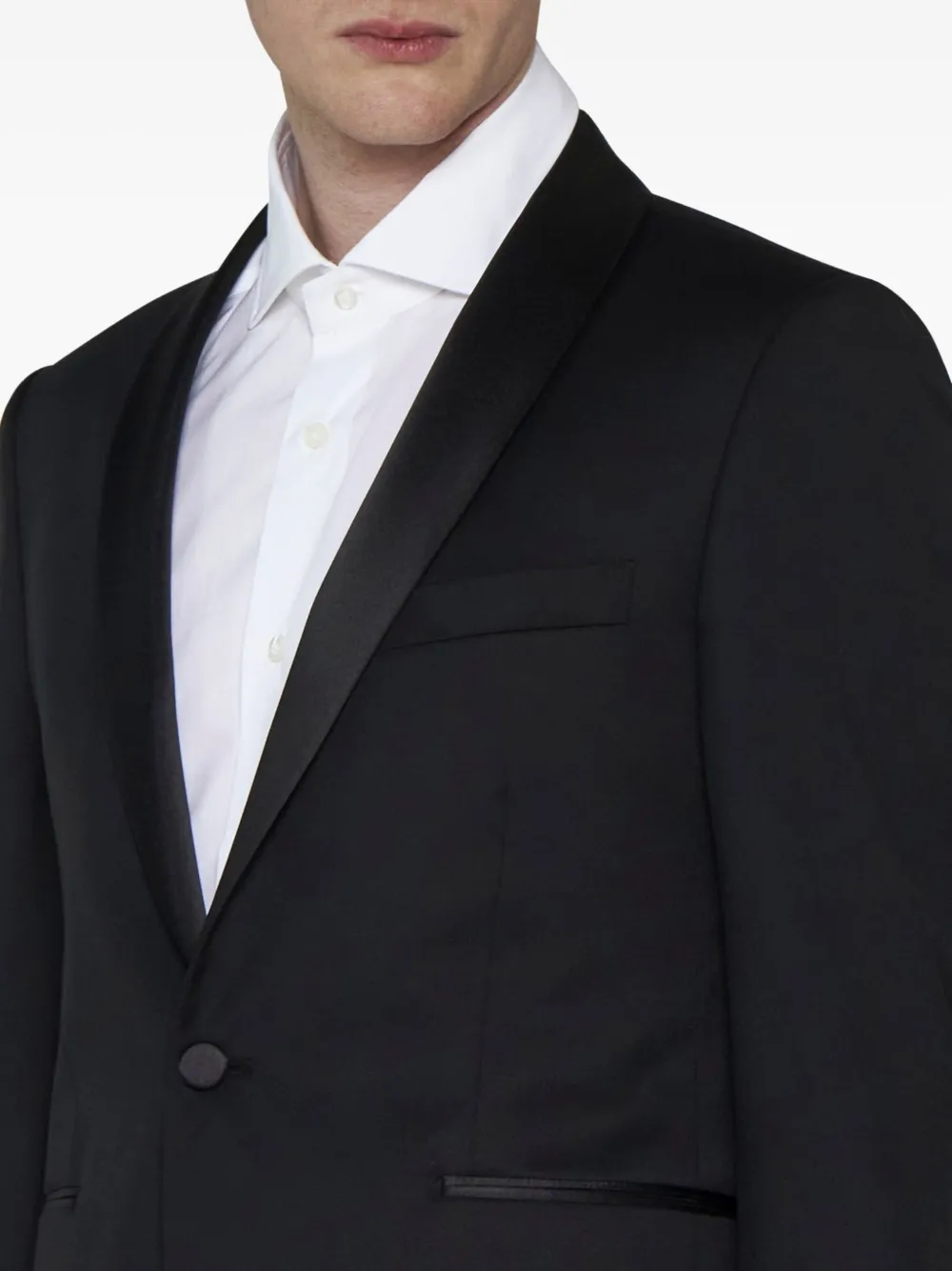 Tagliatore Satin-shawl Lapels Tuxedo In Black