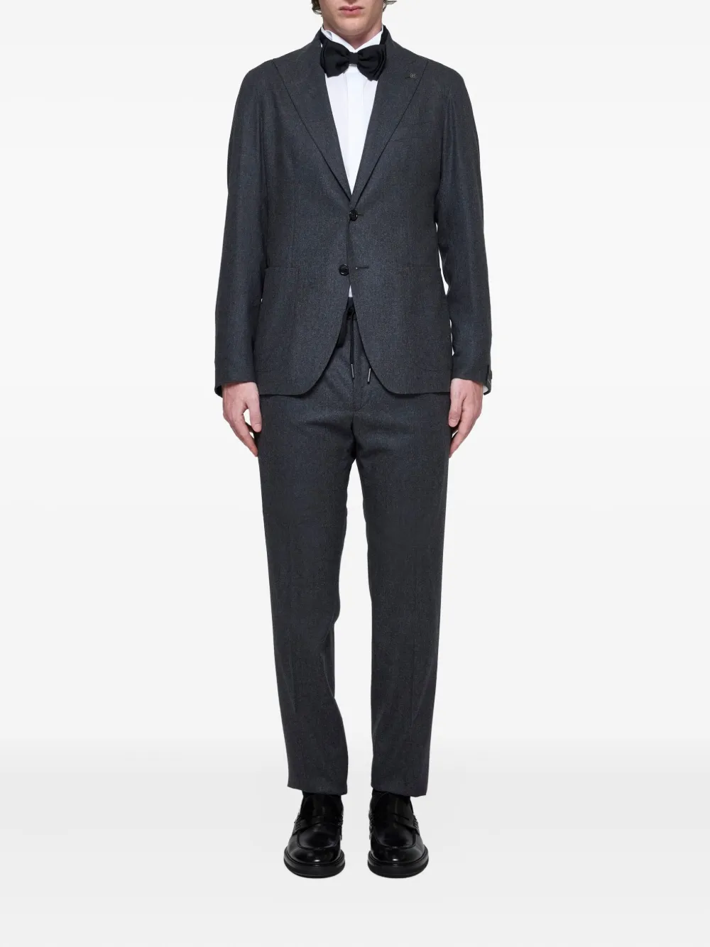 Tagliatore peak-lapels drawstring suit - Grijs